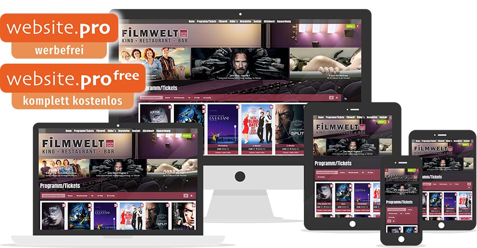 Website pro - Eine Seite. Alle Geräte. Keine Kompromisse.